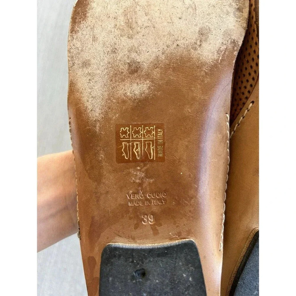 Amanda Gregory Leather Mesh Back Zipper Ankle Flat Sandal Hand Cobbled 8 - Picture 8 of 9